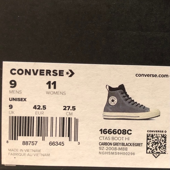 Converse CTAS Boot Hi “Carbon Grey/Black/Egret” - Picture 6 of 6